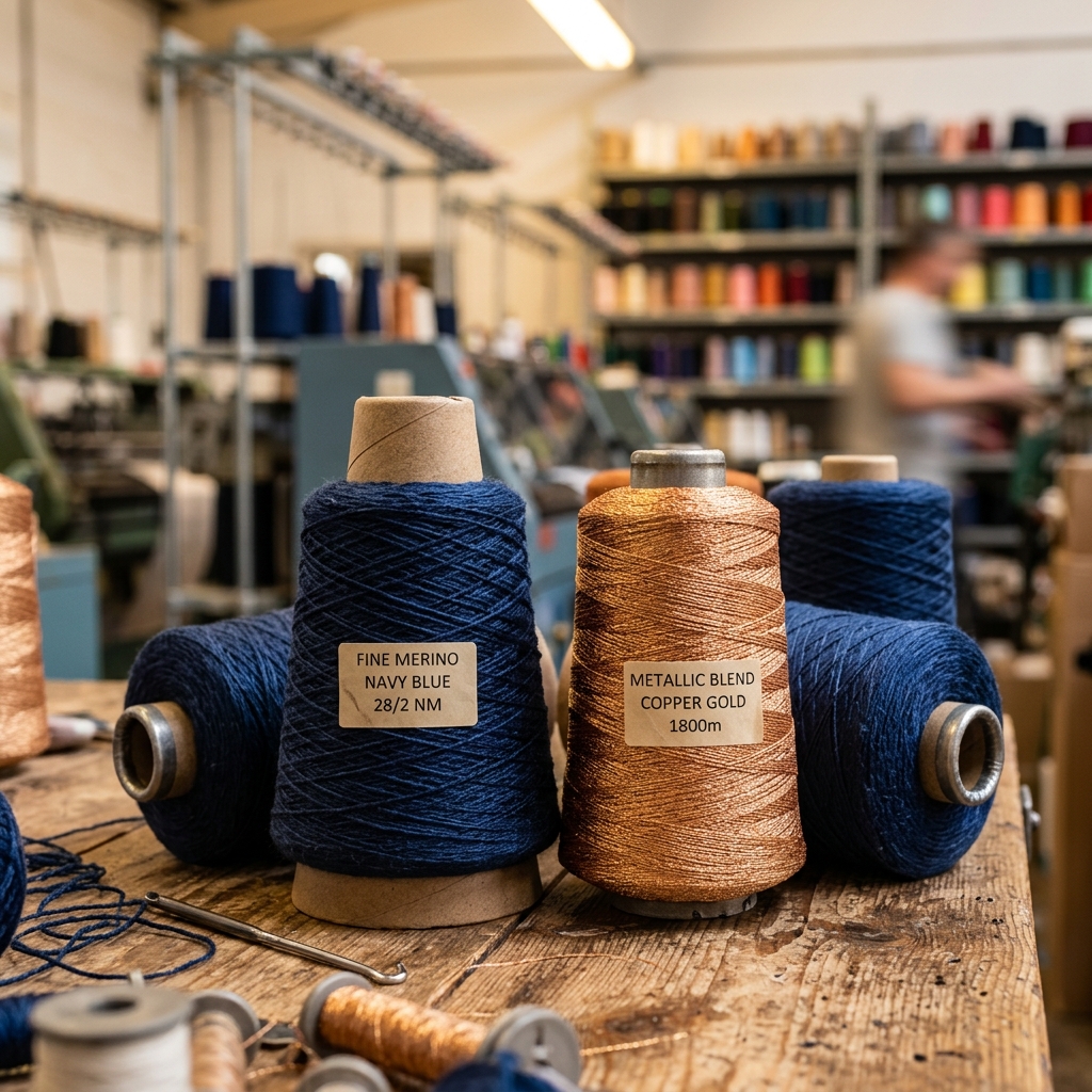 Quality yarn spools close-up